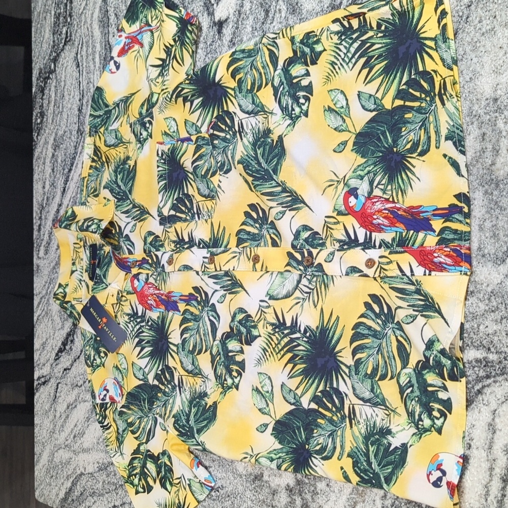 Men's Margaritaville Button Down Parrot Shirt NEW!